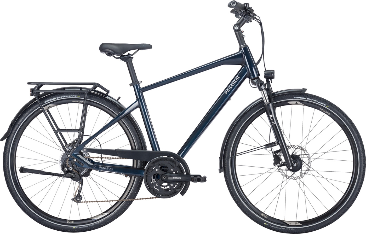 Trekkingbike Premio SL Disc 27 mit 27-Gang-Schaltung, hydraulischen Scheibenbremsen und formschönem Aluminiumrahmen mit innenliegender Kabelführung