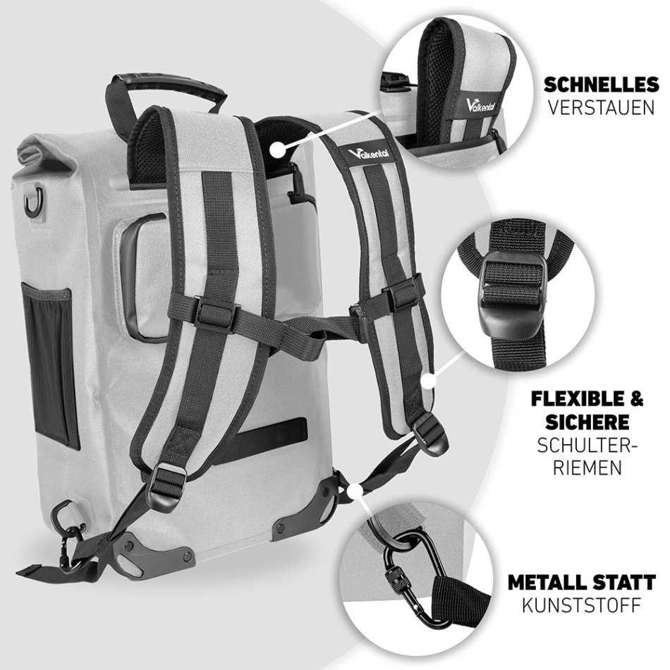 Valkental ValkOne 3in1 Fahrradtasche, Rucksack & Umhängetasche