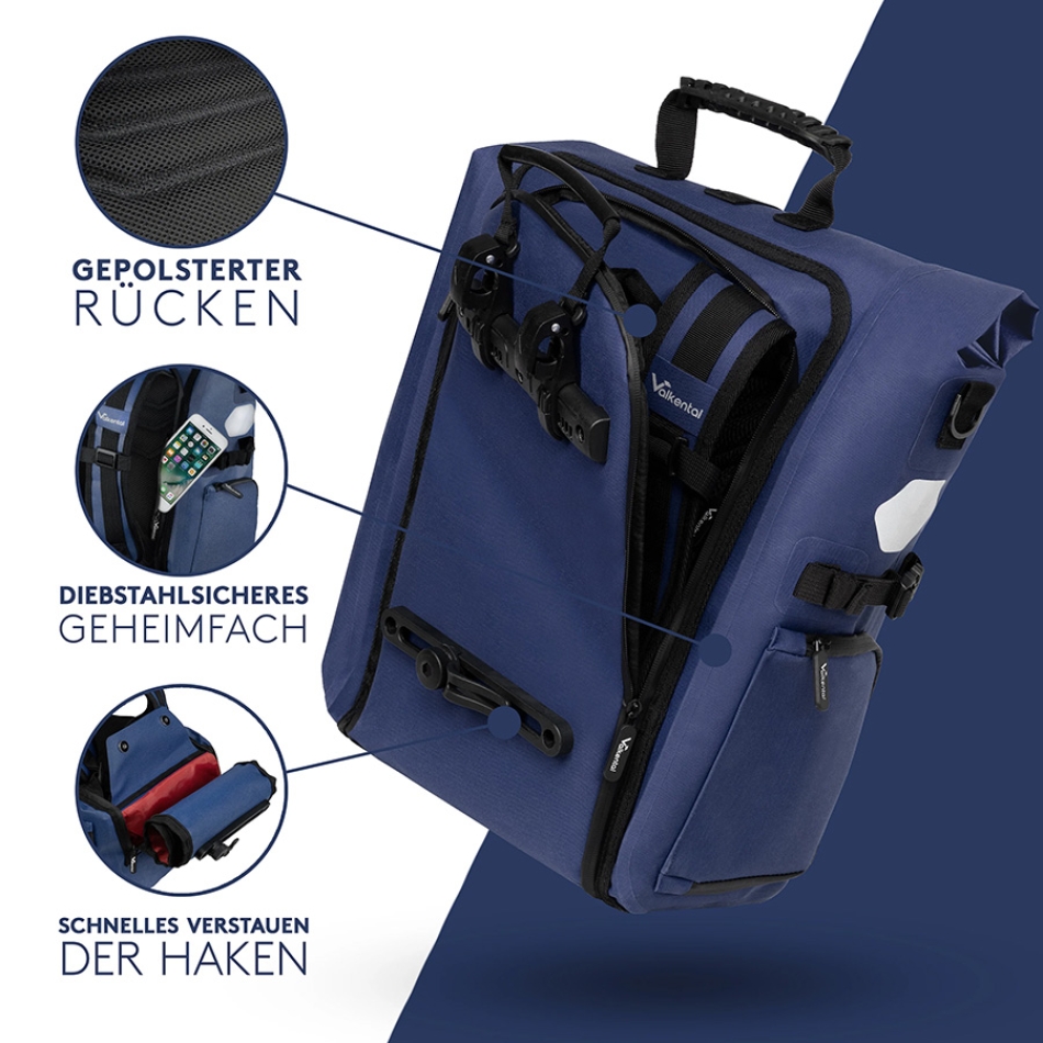 Valkental ValkPro 3in1 - Fahrradtasche als Multitalent
