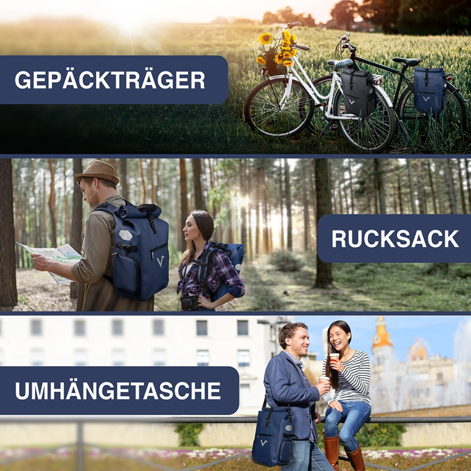 Valkental ValkPro 3in1 - Fahrradtasche als Multitalent