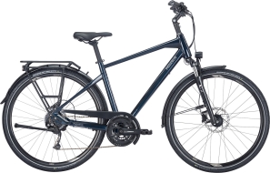Trekkingbike Premio SL Disc 27 mit 27-Gang-Schaltung, hydraulischen Scheibenbremsen und formschönem Aluminiumrahmen mit innenliegender Kabelführung