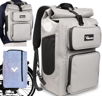 Mobile Preview: Valkental UrbanX grau - Fahrradtasche & Rucksack kombiniert
